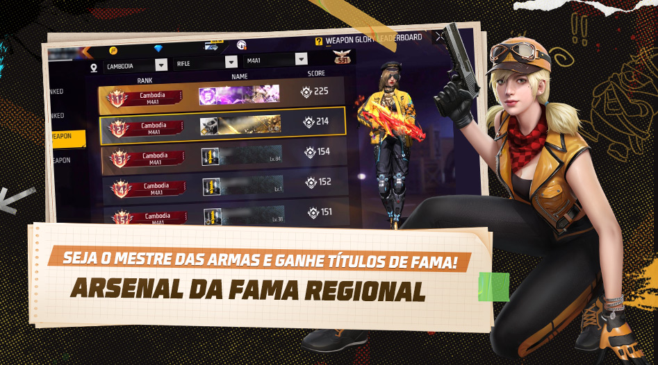 COMO COLOCAR SEU ESTADO NO FREEFIRE NOME DA SUA ARMA FAVORITA E A CIDADE NO  PERFIL TITULO DE ARSENAL 