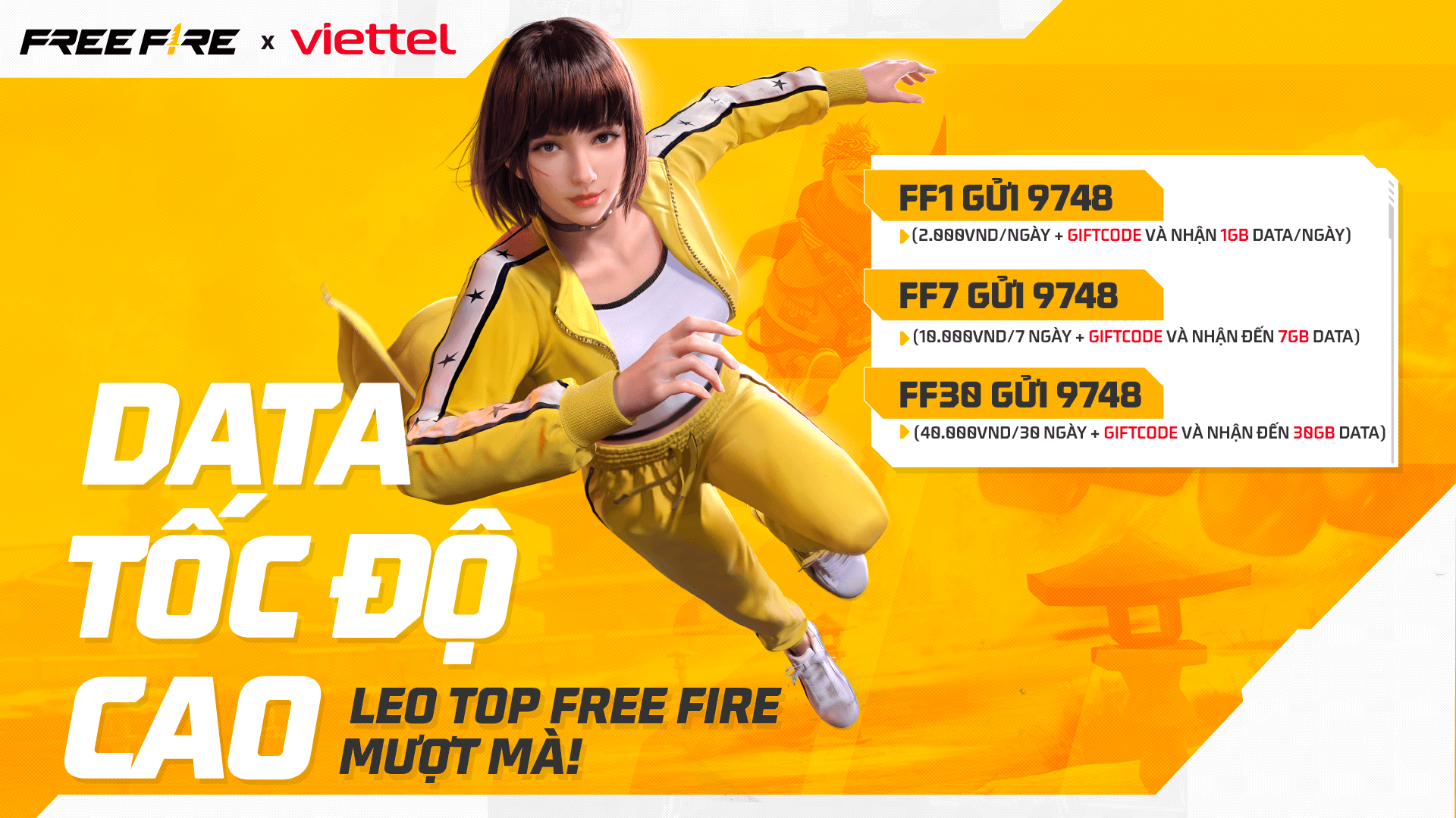 GÓI DATA TỐC ĐỘ CAO CỰC HOT - LEO TOP FREE FIRE CỰC MƯỢT