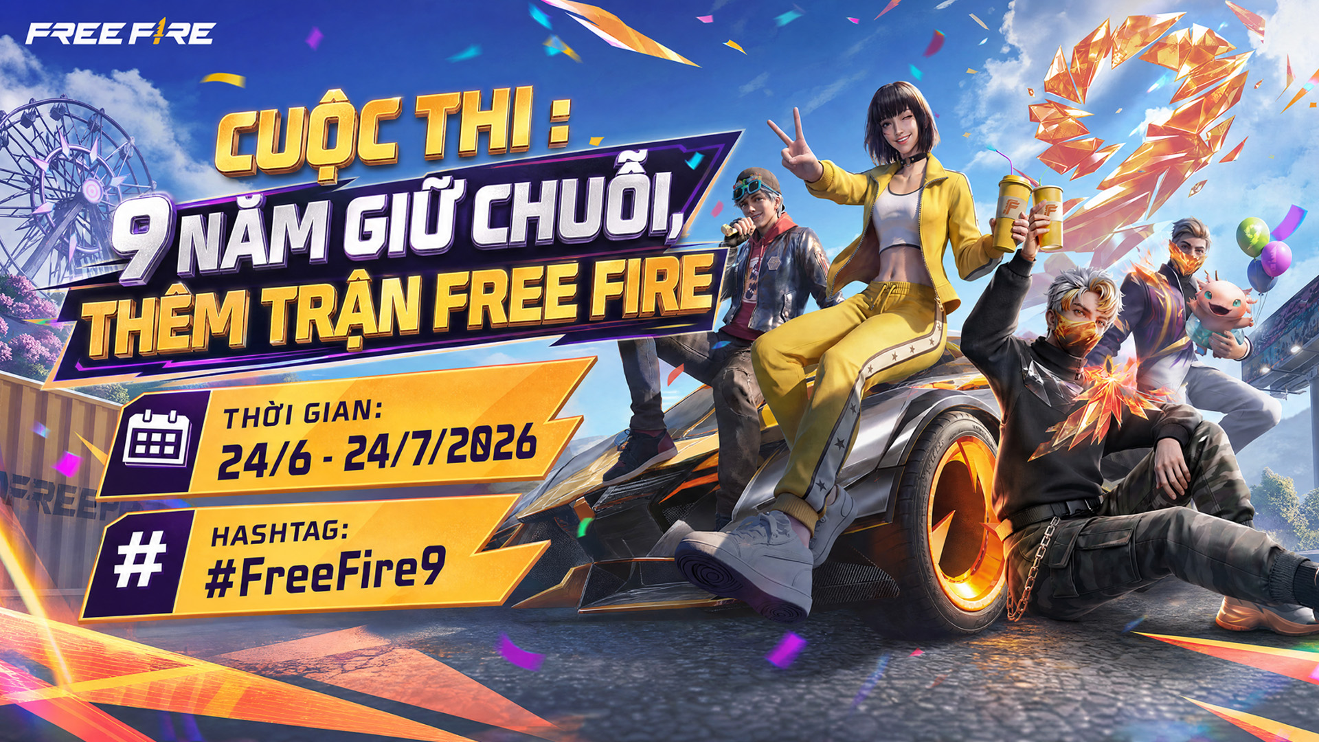 CUỘC THI CONTENT: 9 NĂM GIỮ CHUỖI, THÊM TRẬN FREE FIRE